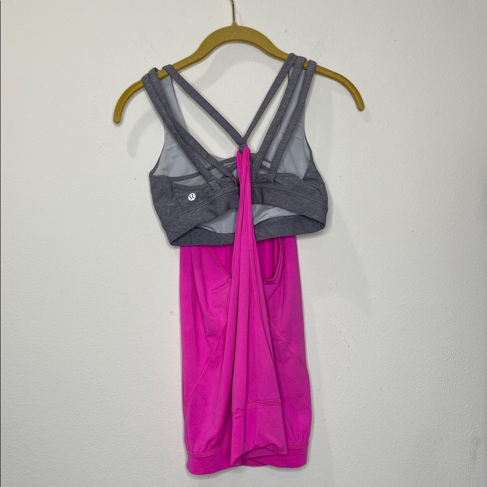 Lululemon Nouveau Limits Pink & Gray Tank - Picture 5 of 7